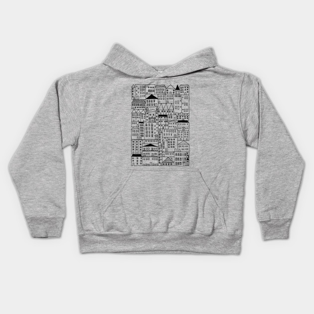 Cityscape Doodle Drawing, City Girl Gift Idea